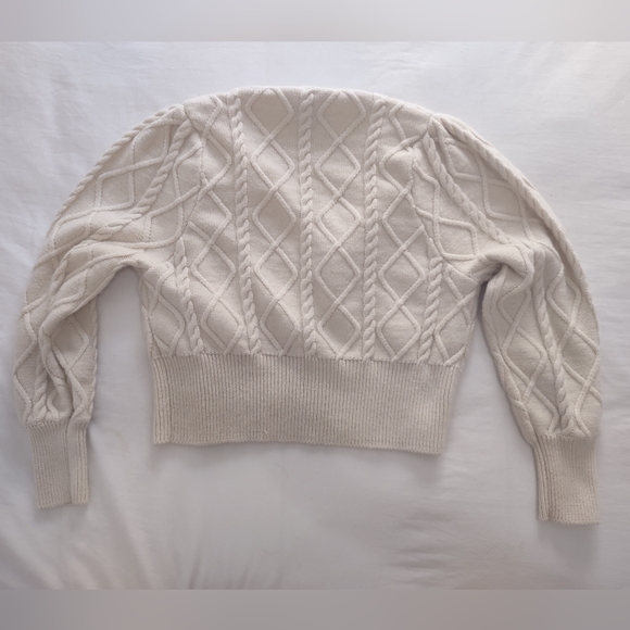 MUKZIN Wool Korean Unique Bunny Bejeweled Knitted Beige Cardigan Sweater - Picture 8 of 16